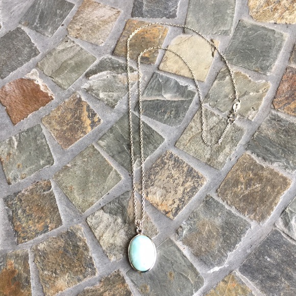Larimar Sterling Silver Chain/Pendant ER Set - Picture 10 of 15